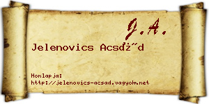 Jelenovics Acsád névjegykártya